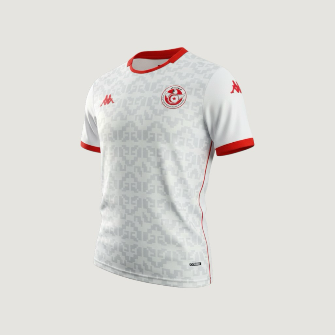 Tunisie – Maillot Extérieur Coupe du Monde 2026 – Blanc, Rouge, Gris - Covred
