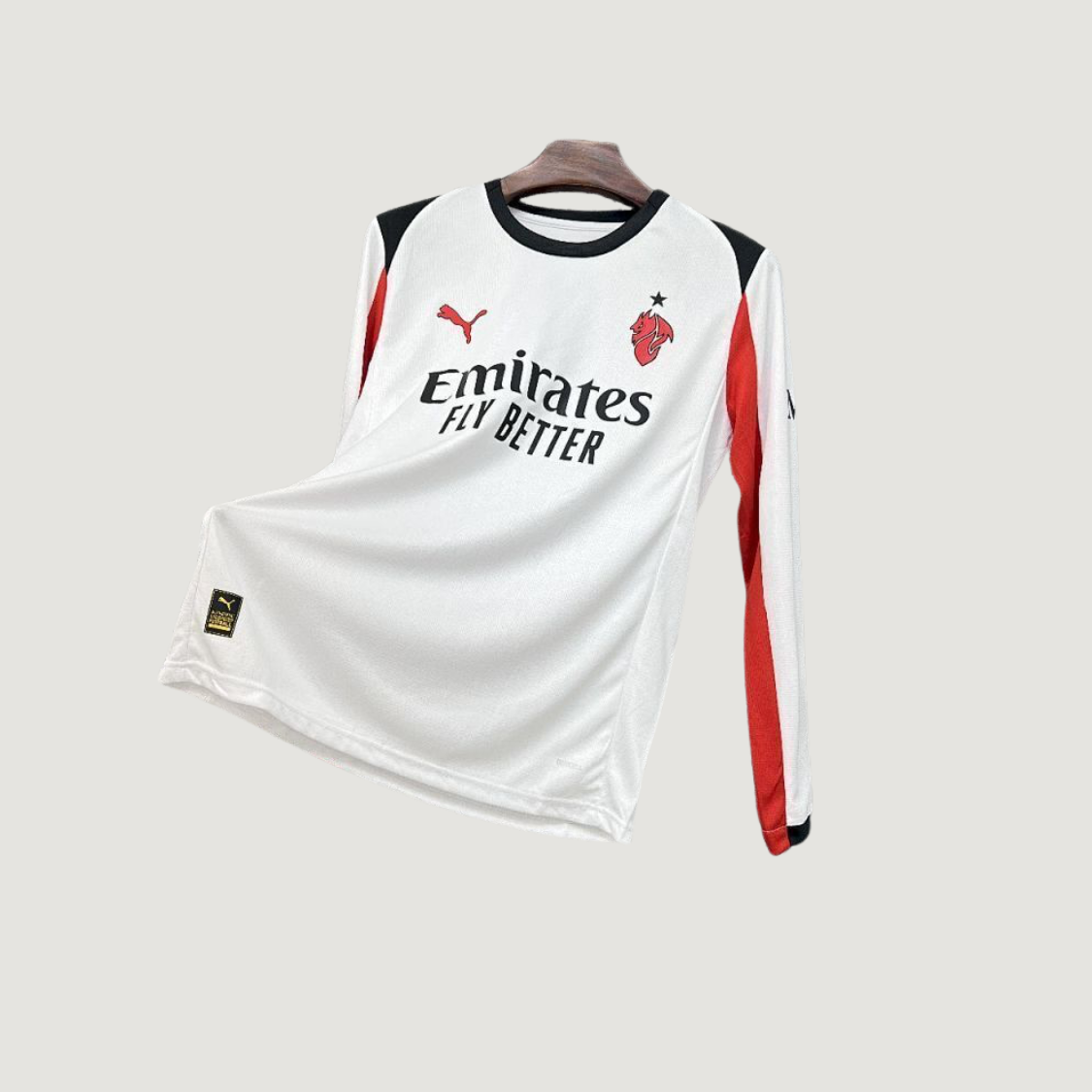 AC Milan – Maillot Extérieur Manches Longues 2025/26 – Blanc & Rouge - Covred