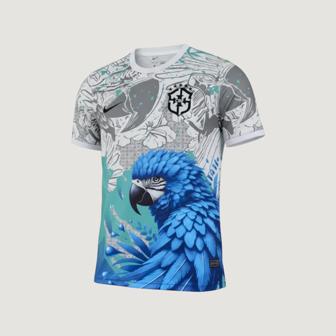 Brésil – Maillot Concept “Perroquet Bleu” 2025/26 – Blanc, Bleu – vue de face