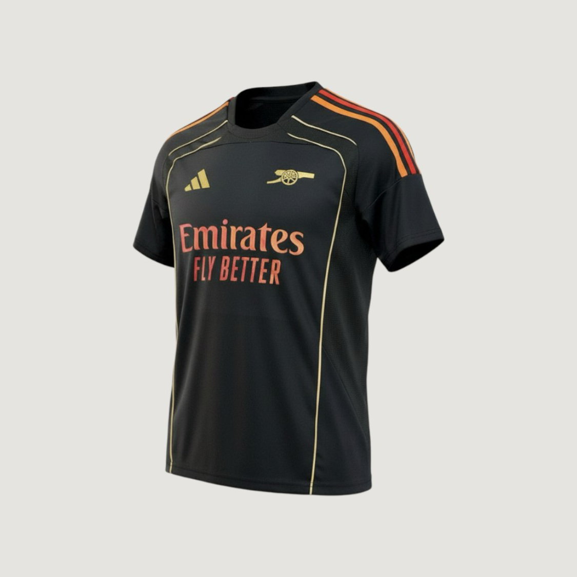 Arsenal FC – Maillot Pré-Match 2025/26 Homme – Noir, Orange - Covred