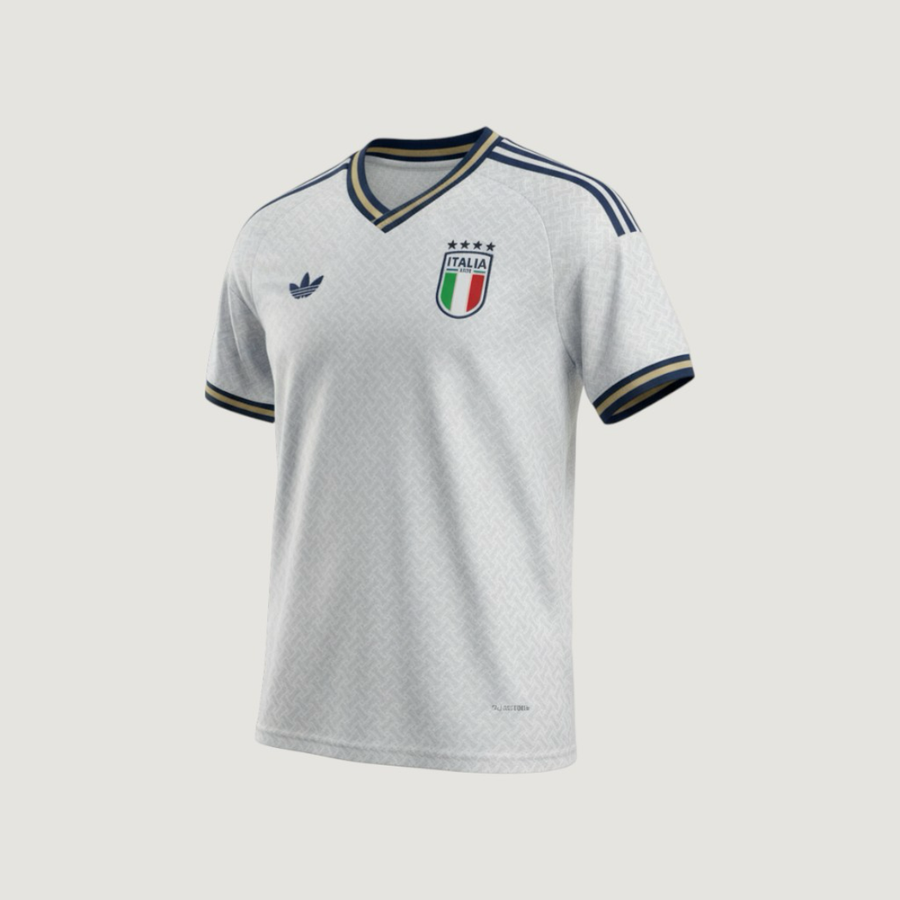 Italie – Maillot Extérieur Coupe du Monde 2026 – Blanc, Bleu marine, Or - Covred