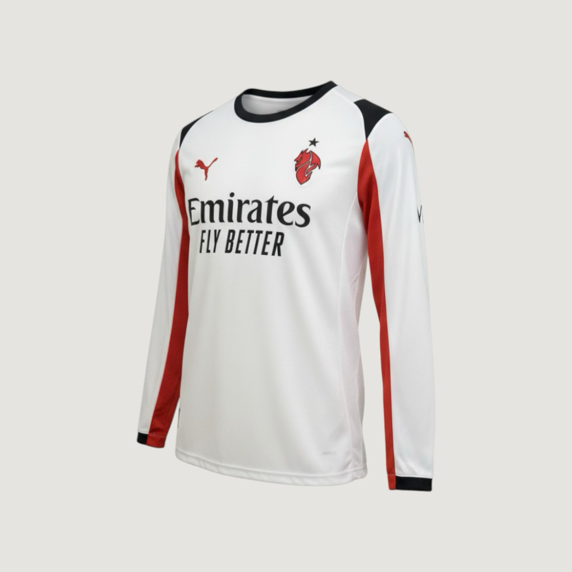 AC Milan – Maillot Extérieur Manches Longues 2025/26 – Blanc & Rouge - Covred
