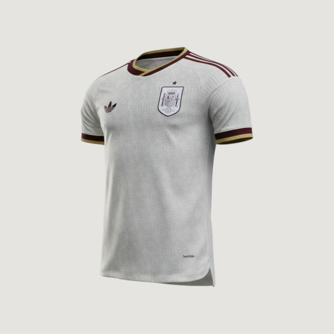 Espagne – Maillot Extérieur Coupe du Monde 2026 – Élégance claire, détails bordeaux - Covred