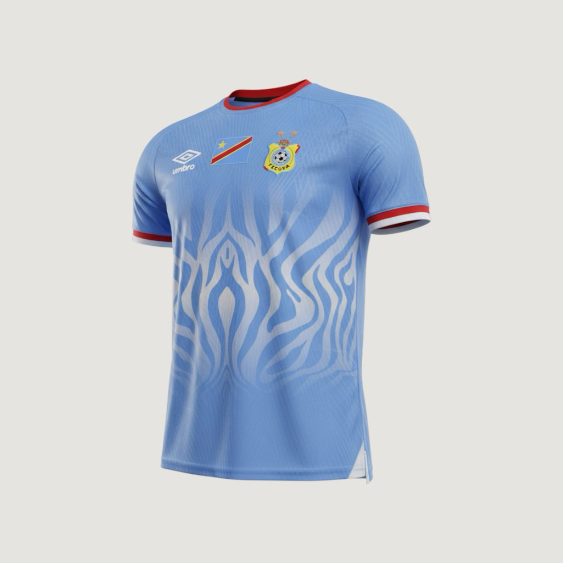 Congo – Maillot Domicile Coupe du Monde 2026 – Bleu Ciel, Blanc, Rouge - Covred