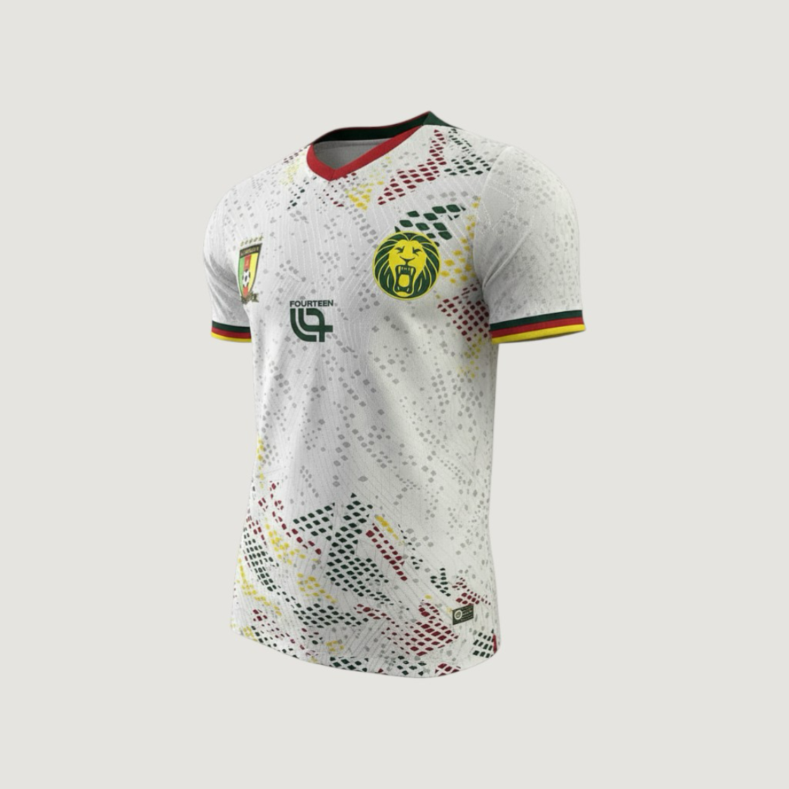 Cameroune – Maillot Extérieur Coupe du Monde 2026 – Blanc, Vert, Jaune, Rouge - Covred