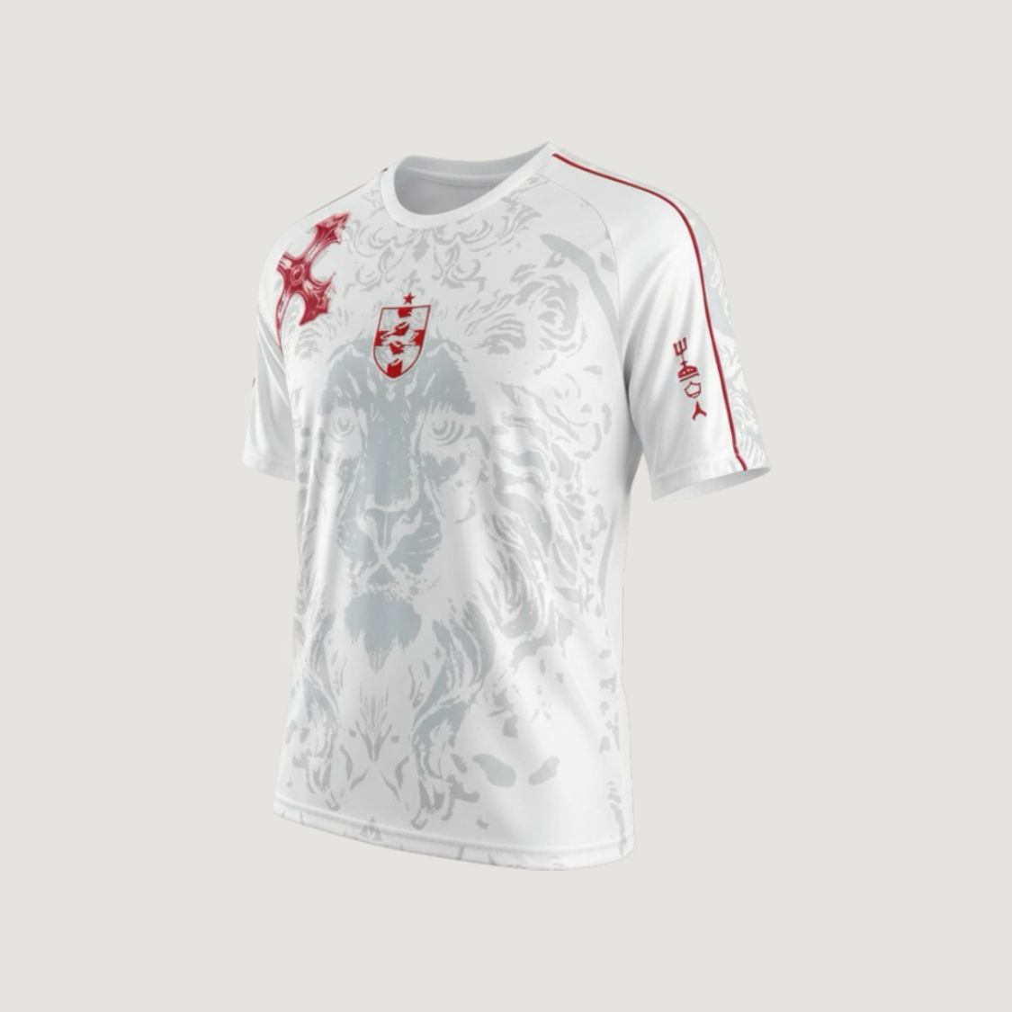 Angleterre – Maillot Rétro Becks 2025 – Blanc, Rouge, Gris - Covred
