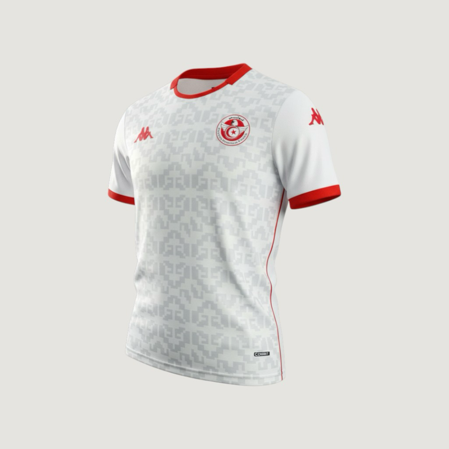 Tunisie – Maillot Extérieur Coupe du Monde 2026 – Blanc, Rouge, Gris - Covred
