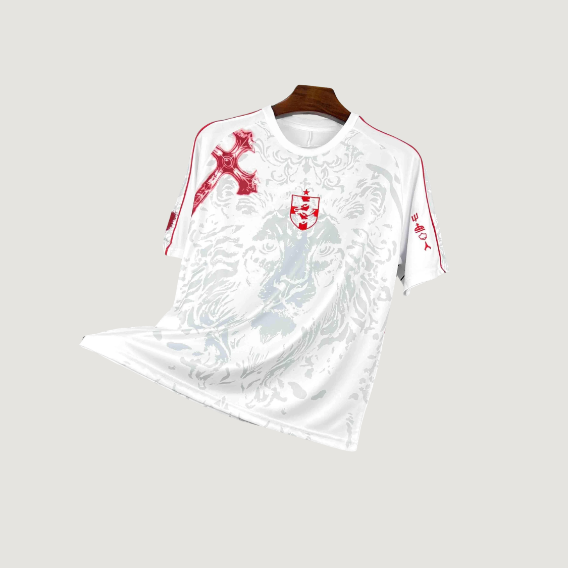 Angleterre – Maillot Rétro Becks 2025 – Blanc, Rouge, Gris - Covred