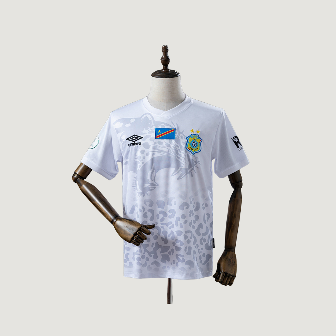 Congo – Maillot Domicile 2026 – Blanc, Gris - Covred
