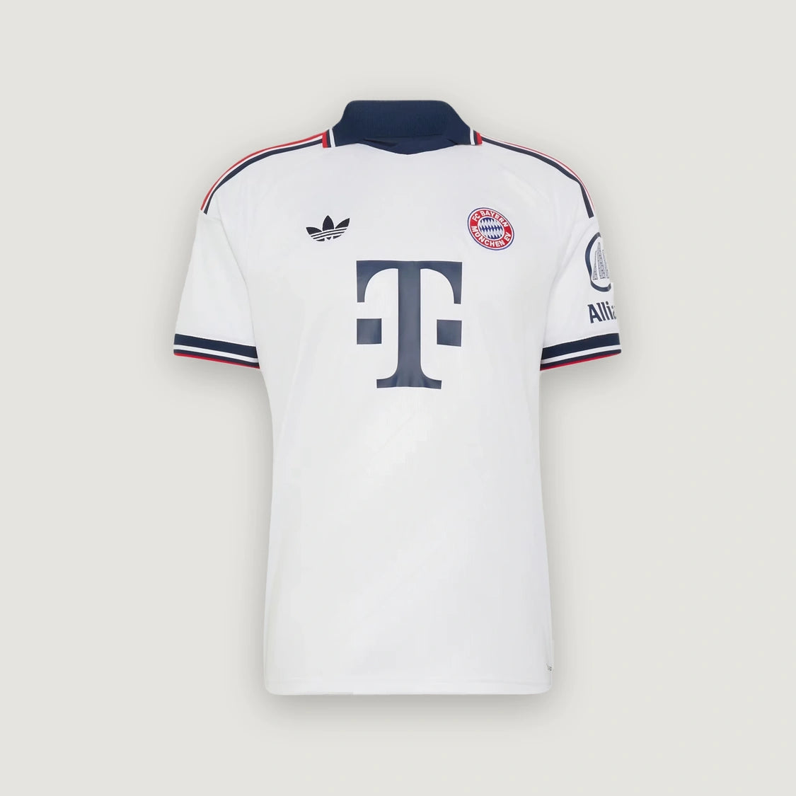 Bayern Munich – Maillot Extérieur 2026/27 – Blanc, Bleu marine – face