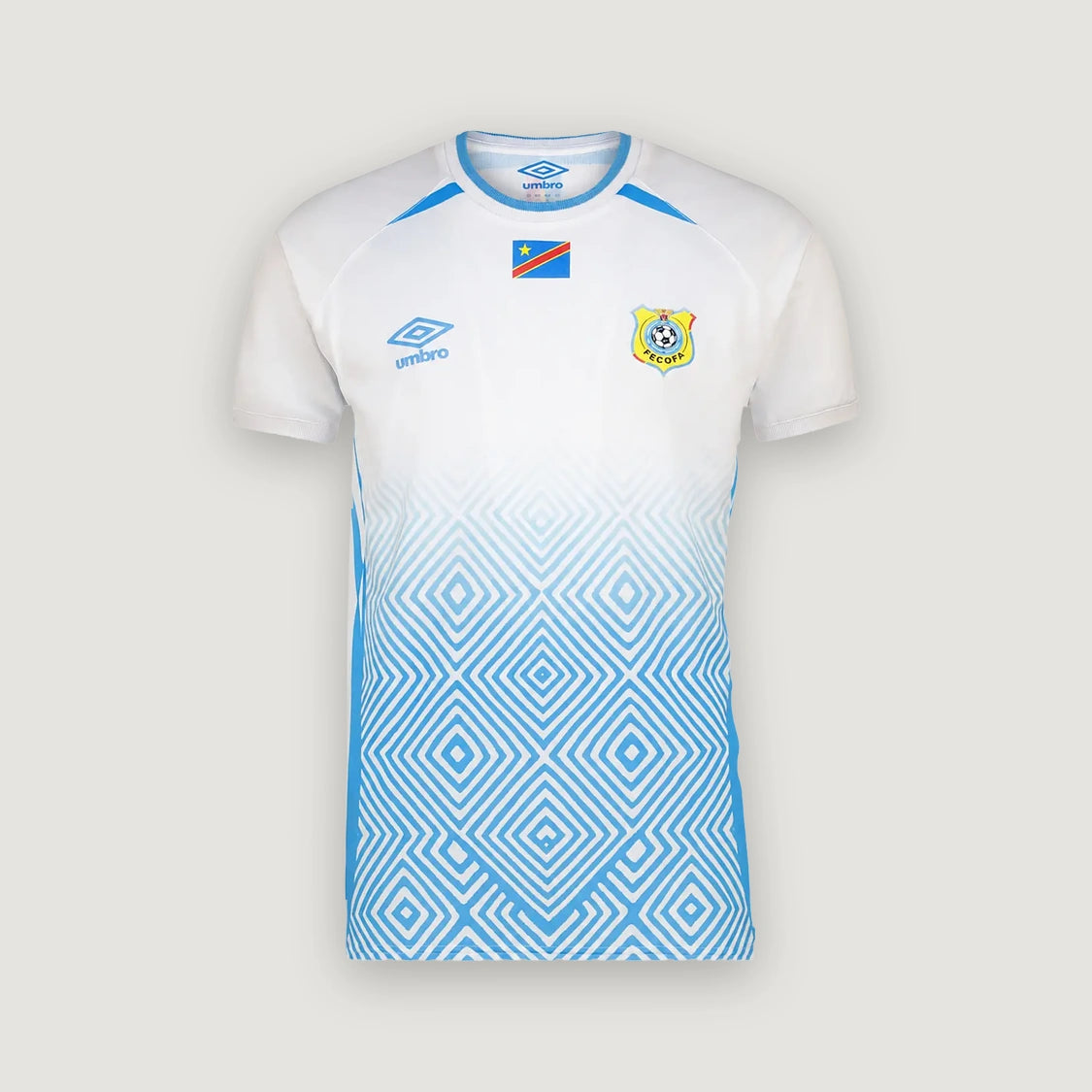 Congo – Maillot Extérieur Coupe du Monde 2026 – Blanc, Bleu Ciel – face