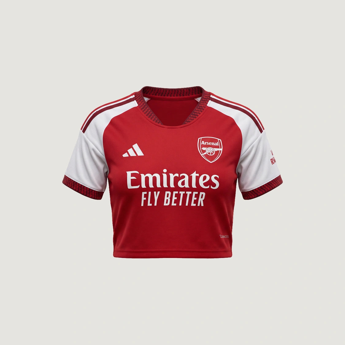 Arsenal FC – Crop Top Domicile 2026/27 – Rouge, Blanc – face