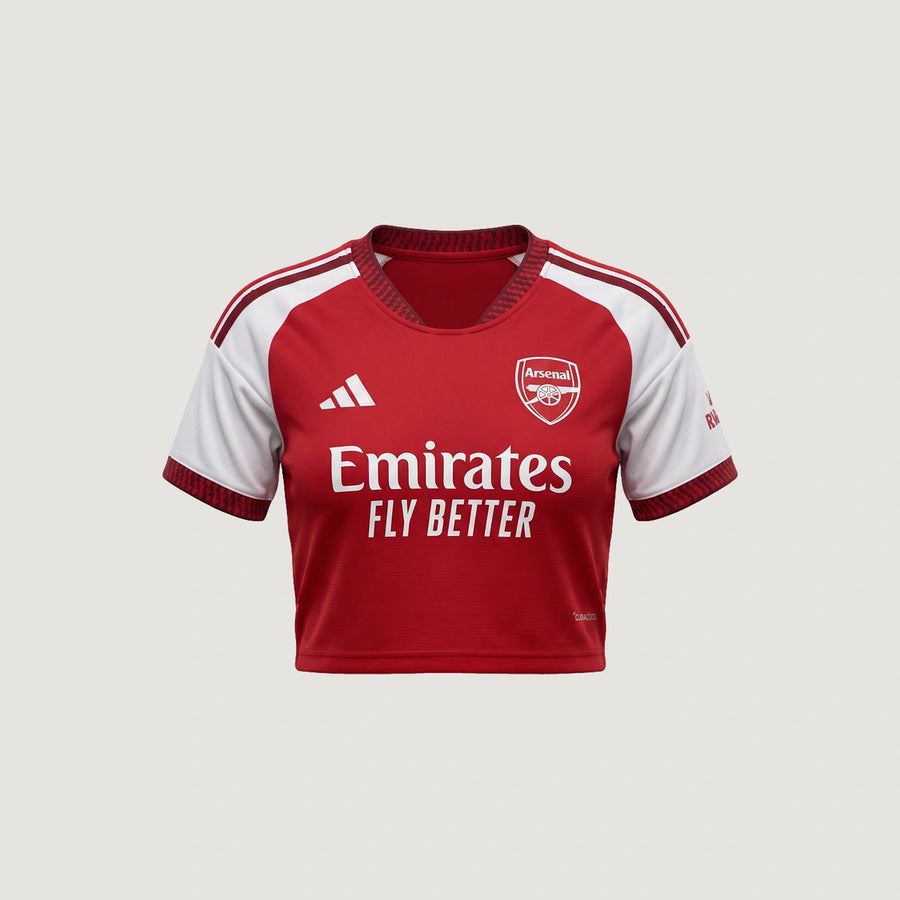 Arsenal FC – Crop Top Domicile 2026/27 – Rouge, Blanc – face