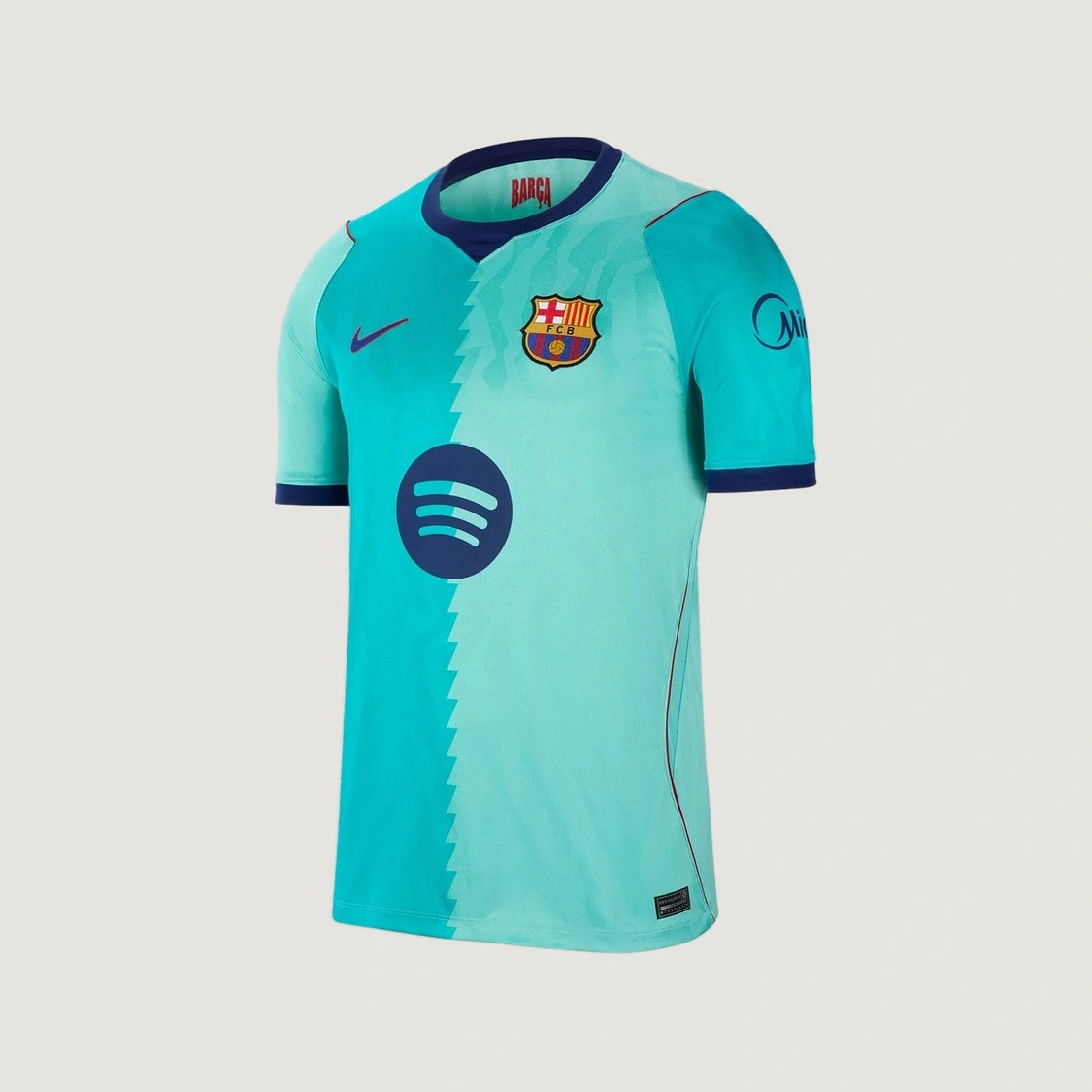 FC Barcelone – Maillot Third 2026/27 – Vert menthe, Bleu marine – face