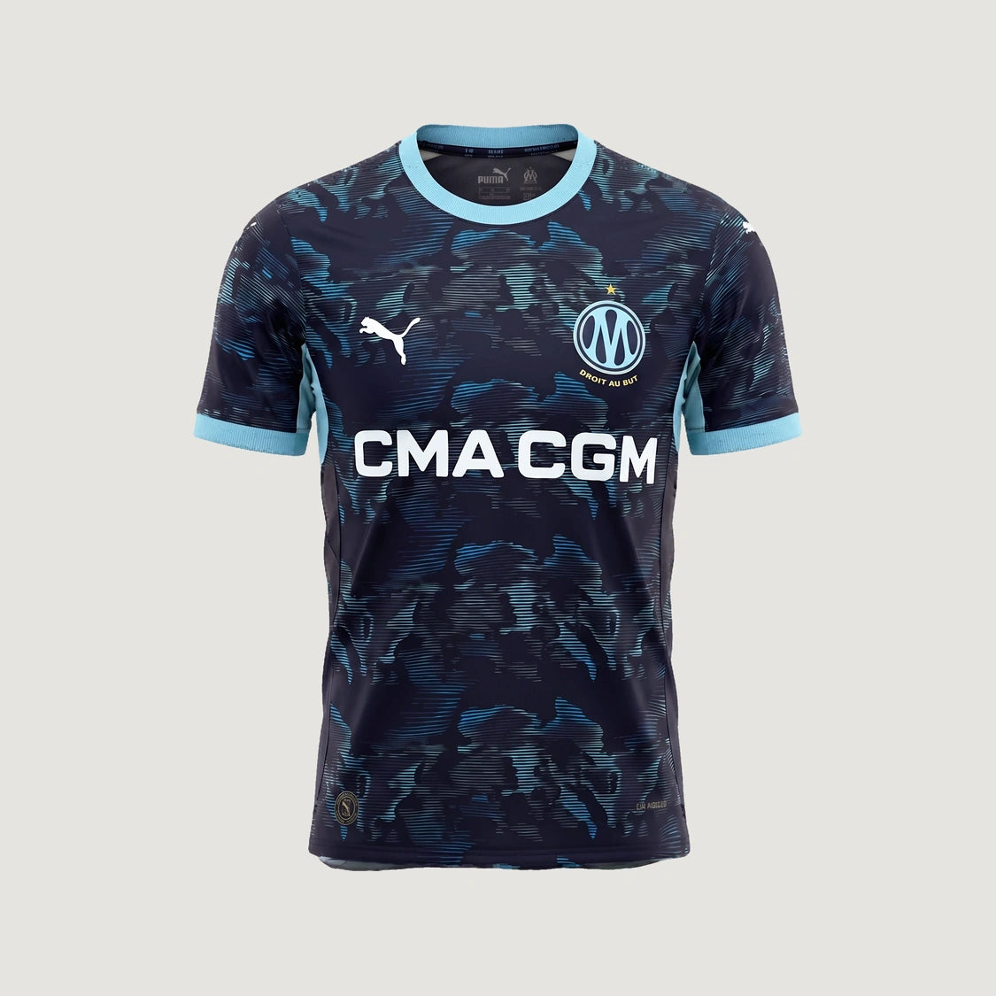 Olympique de Marseille – Maillot Extérieur 2026-27 – Marine, Bleu ciel – face