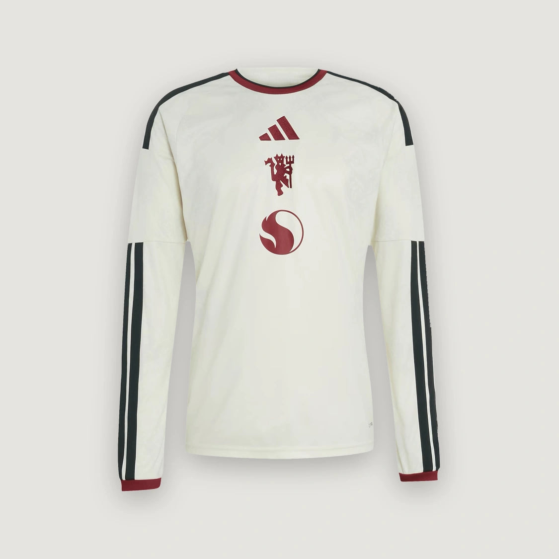 Manchester United – Maillot Third Manches Longues 2026/27 – Crème, Bordeaux – face