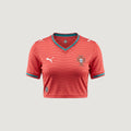 Portugal – Crop Top Domicile Coupe du Monde 2026 – Rouge, Sarcelle – face