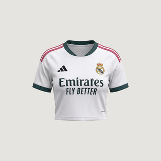 Real Madrid – Crop Top Home 2026/27 – White, Green sapin, Pink