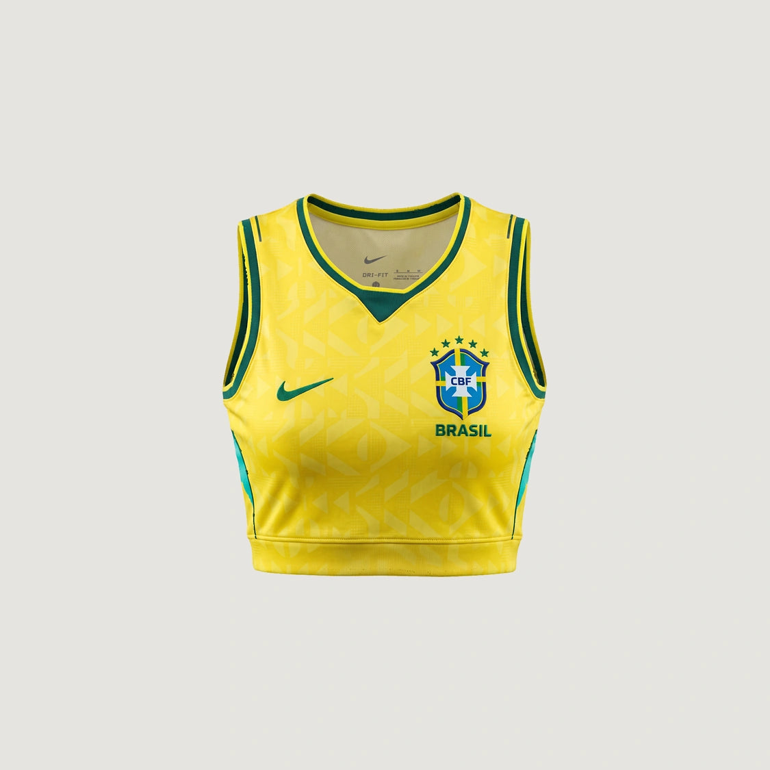 Brésil – Crop Top Domicile 2026 – Jaune, Vert – face