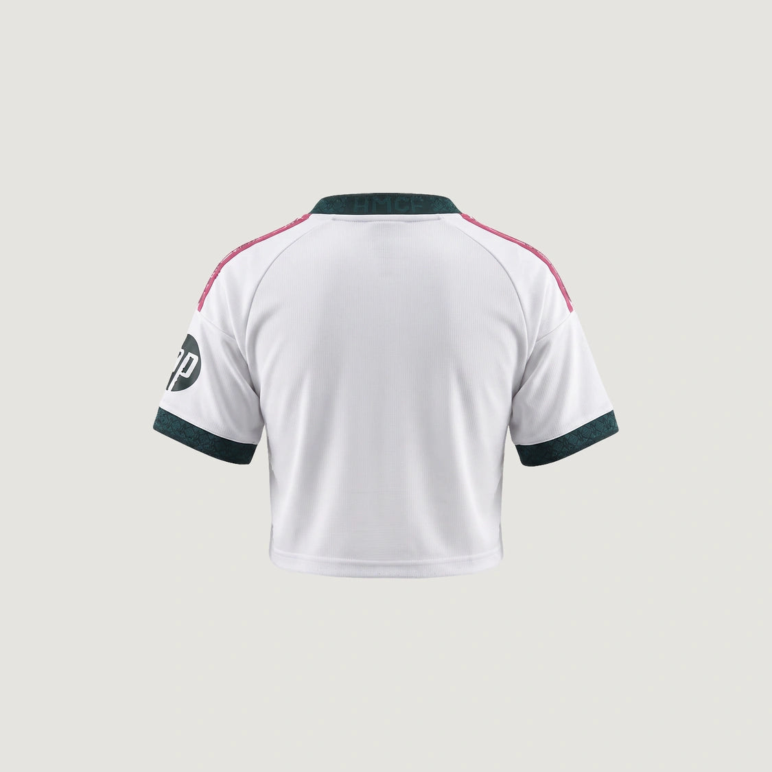 Real Madrid – Crop Top Domicile 2026/27 – Blanc, Vert sapin, Rose – dos