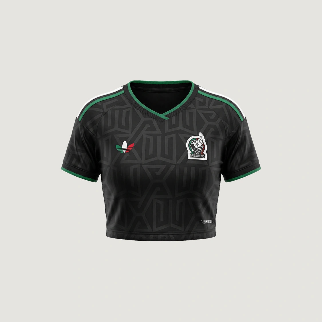 Mexique – Crop Top Third 2026 – Noir, Vert, Rouge – face