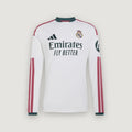 Real Madrid – Maillot Domicile Manches Longues 2026/27 – Blanc, Rose, Vert foncé – face