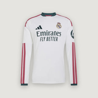 Real Madrid – Maillot Domicile Manches Longues 2026/27 – Blanc, Rose, Vert foncé