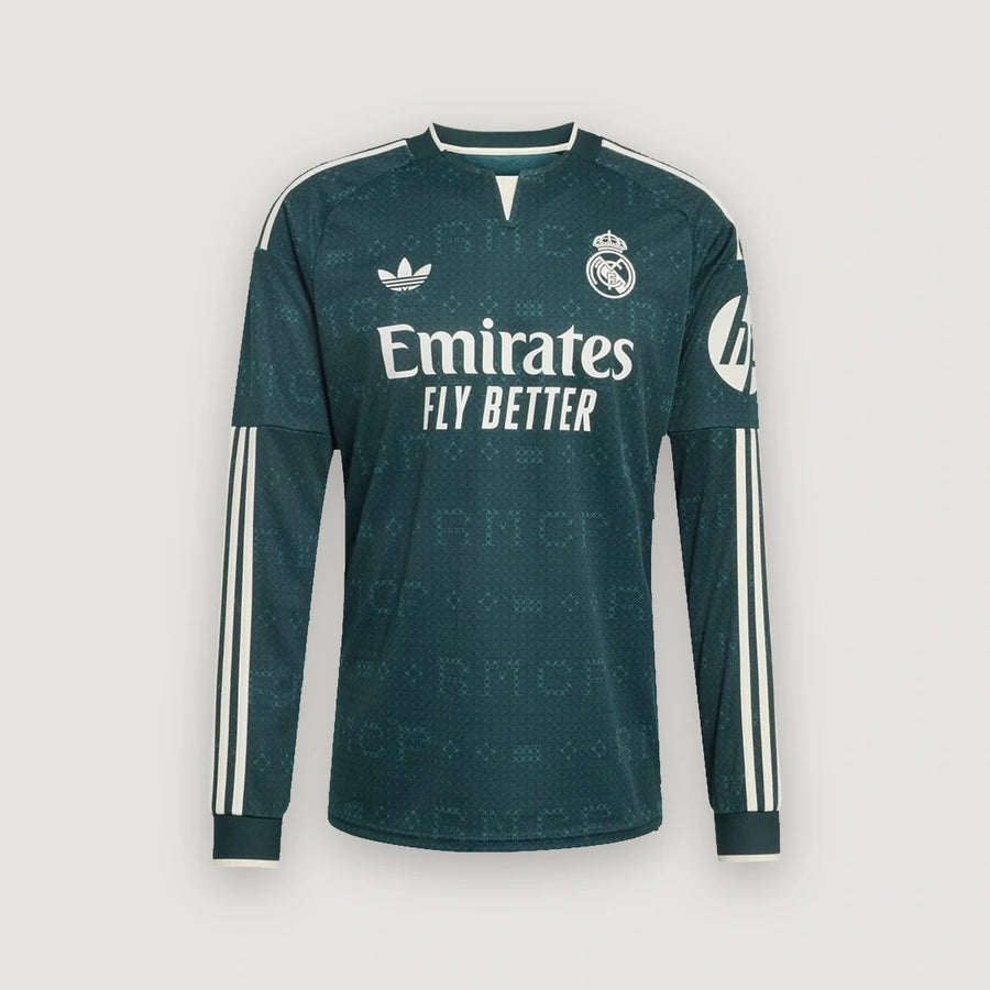 Real Madrid – Maillot Extérieur Manches Longues 2026/27 – Vert Sapin – face