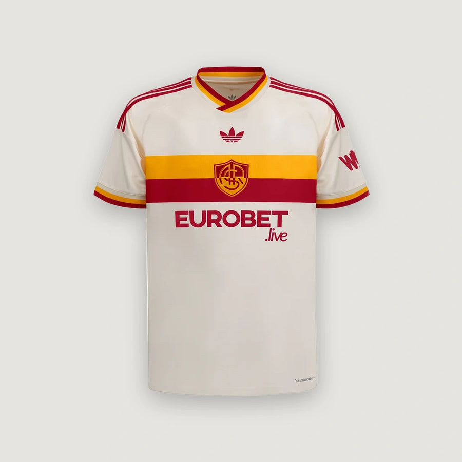 AS Roma – Maillot Extérieur 2026/27 – Crème, Rouge – face