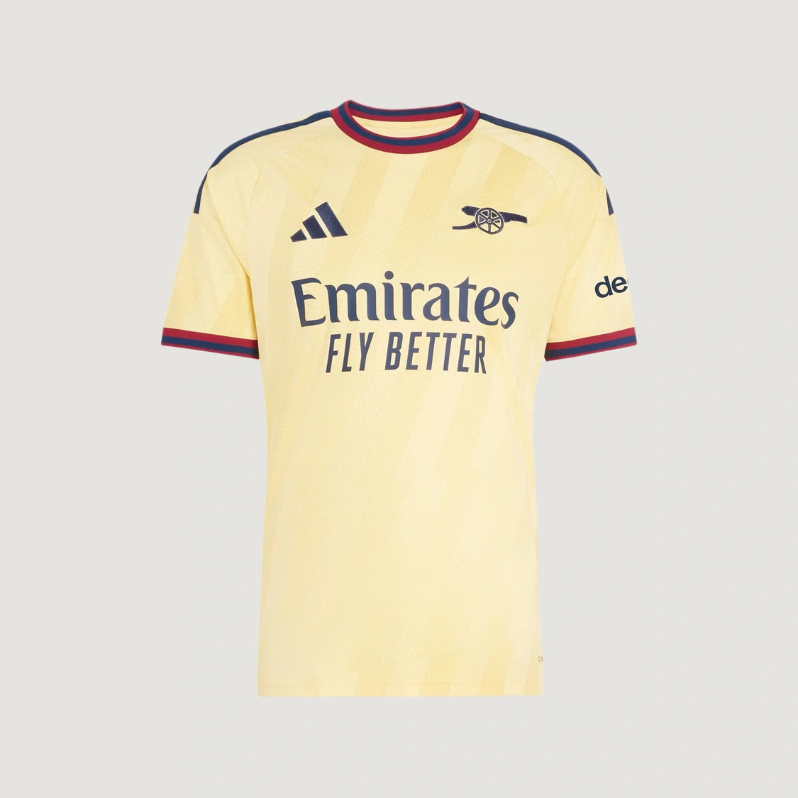 Arsenal FC – Maillot Third 2026/27 – Jaune pâle, Bleu marine, Rouge – face