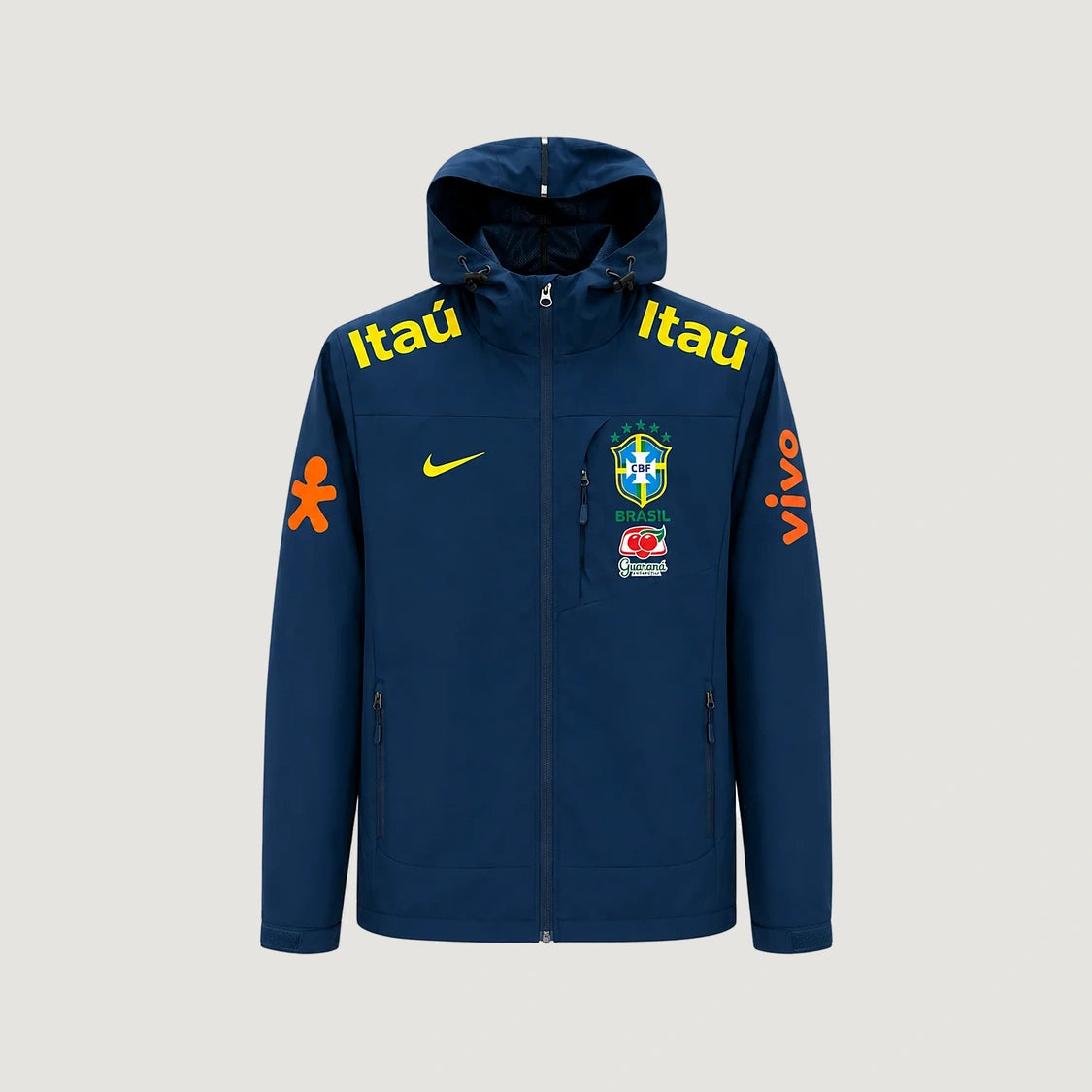 Brésil – Veste Coupe-Vent à Capuche – Bleu Marine